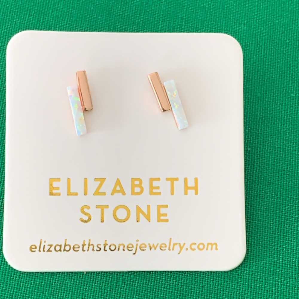 Elizabeth Stone Mod Bar Pierced Earrings